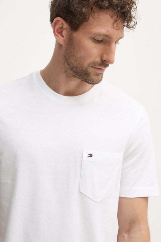 Tommy Hilfiger t-shirt bawełniany beżowy MW0MW37283