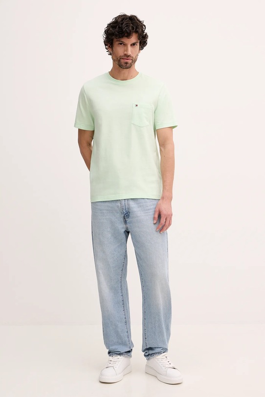 Tommy Hilfiger t-shirt bawełniany MW0MW37283 zielony AW25