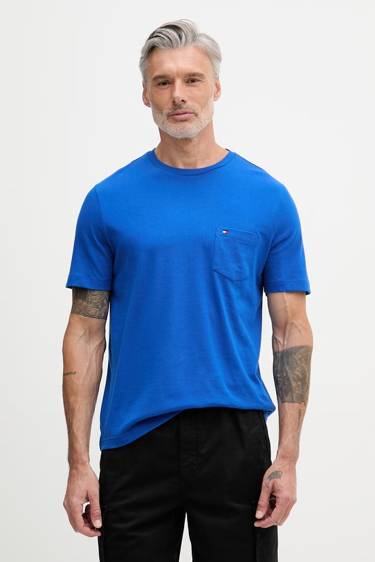 Tommy Hilfiger tricou bărbătesc din bumbac albastru MW0MW37283