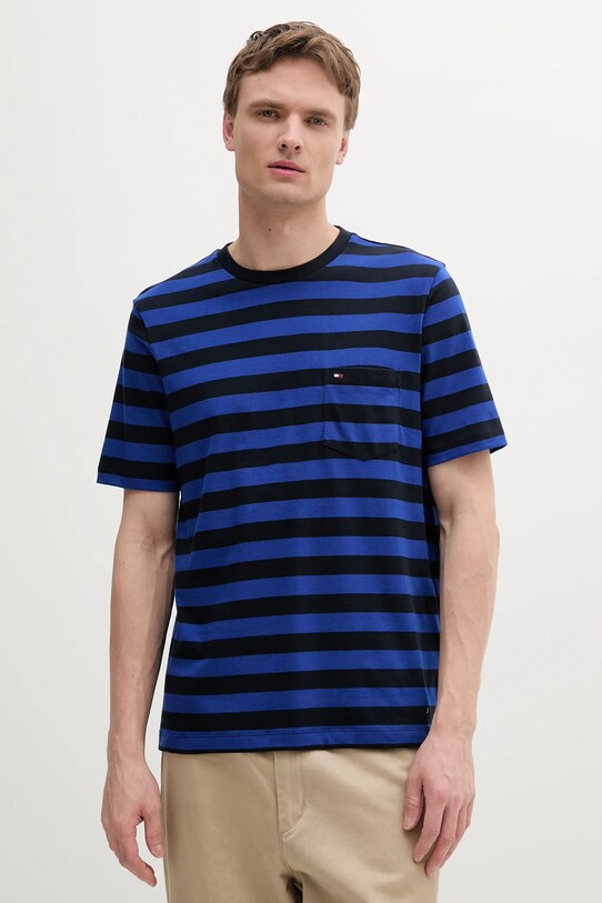 Βαμβακερό μπλουζάκι Tommy Hilfiger κανονικό σκούρο μπλε MW0MW37283