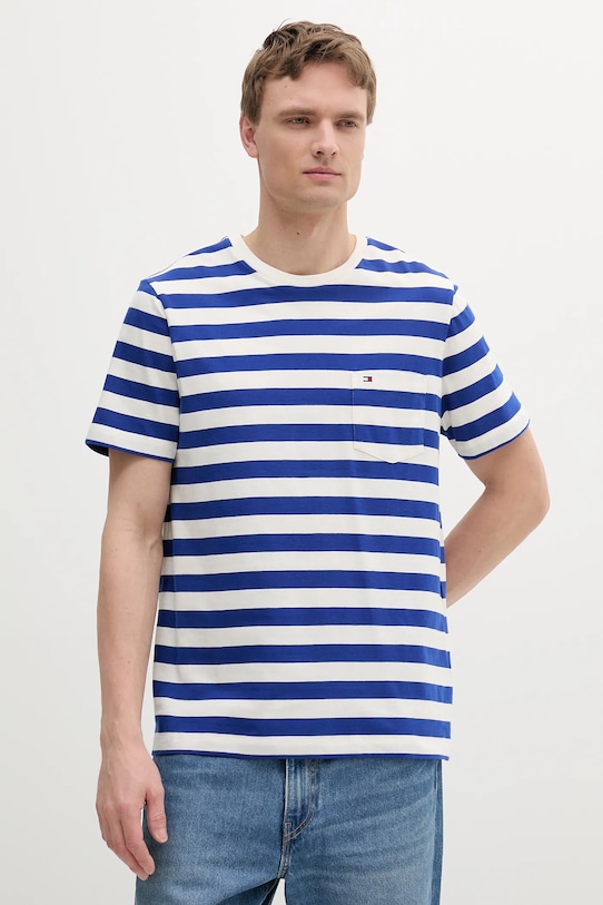 Βαμβακερό μπλουζάκι Tommy Hilfiger κανονικό σκούρο μπλε MW0MW37283