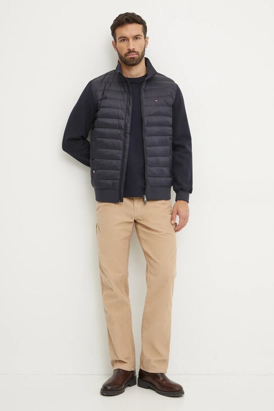 Tommy Hilfiger tricou din bumbac MW0MW37283 bleumarin SS25