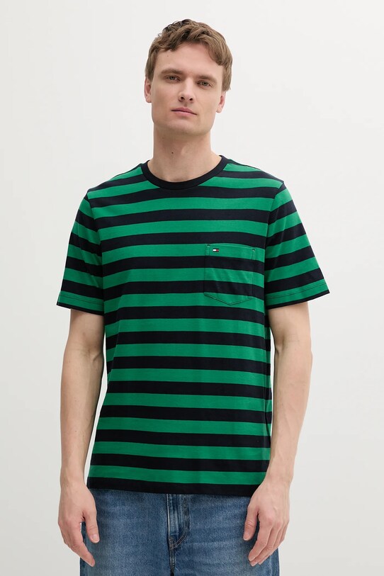 Бавовняна футболка Tommy Hilfiger бавовна зелений MW0MW37283