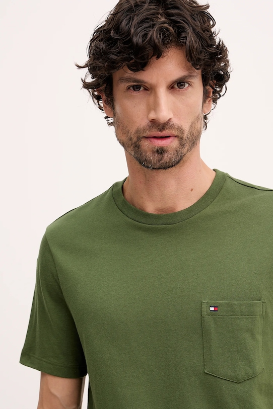 Tommy Hilfiger t-shirt bawełniany zielony MW0MW37283