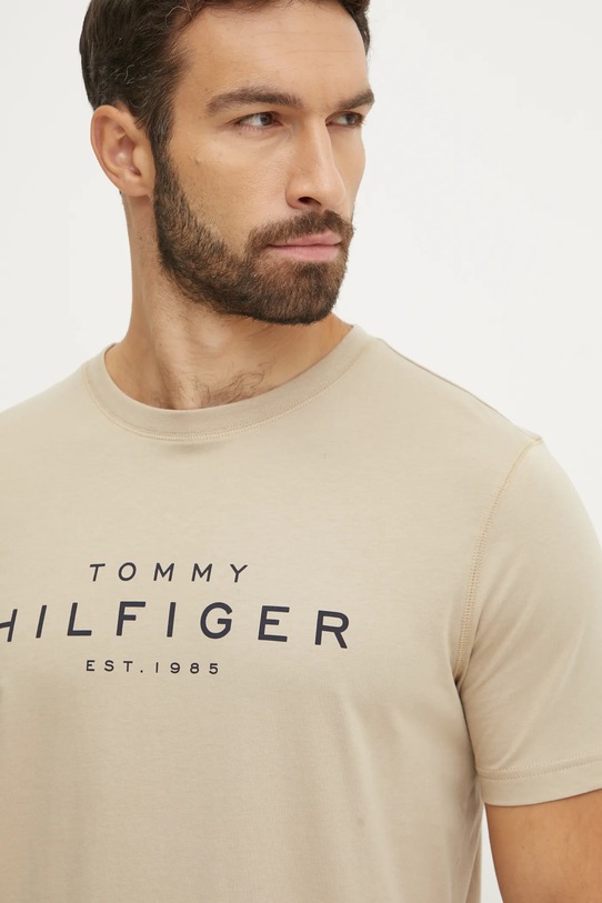 Tommy Hilfiger t-shirt bawełniany beżowy MW0MW37448