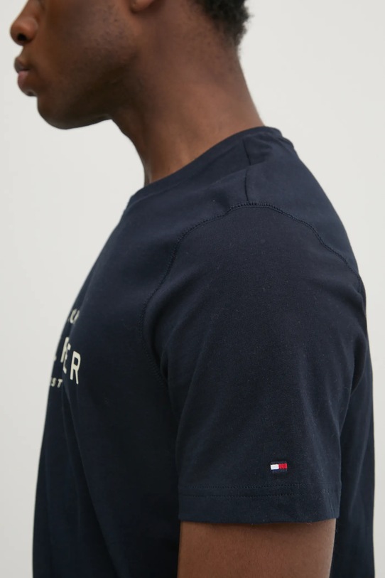 Bavlnené tričko Tommy Hilfiger MW0MW37448 tmavomodrá