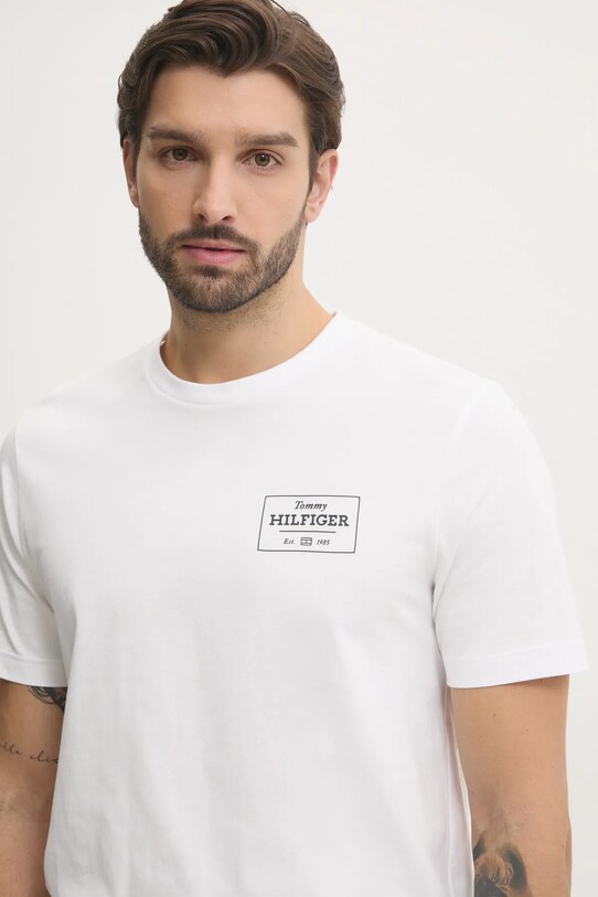 Bavlnené tričko Tommy Hilfiger biela MW0MW37454