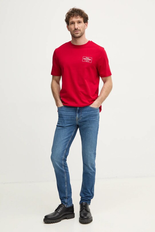 Tommy Hilfiger tricou din bumbac rosu MW0MW37454