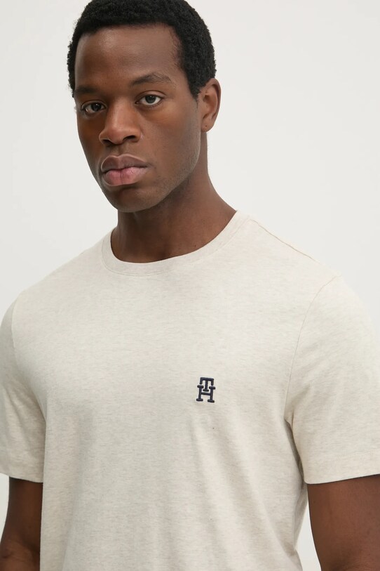 Хлопковая футболка Tommy Hilfiger бежевый MW0MW37510