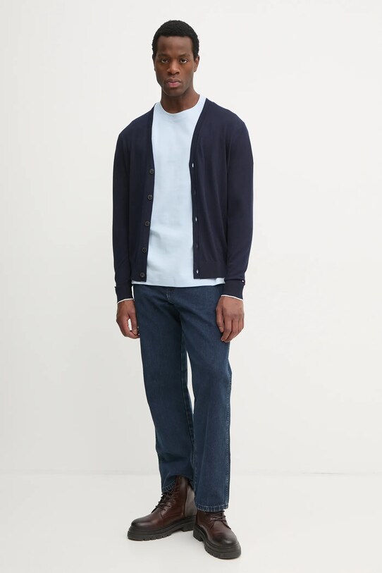 Хлопковая футболка Tommy Hilfiger MW0MW37510 голубой SS25