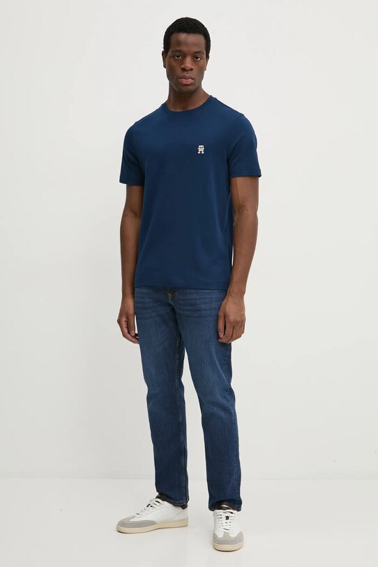 Хлопковая футболка Tommy Hilfiger MW0MW37510 тёмно-синий SS25