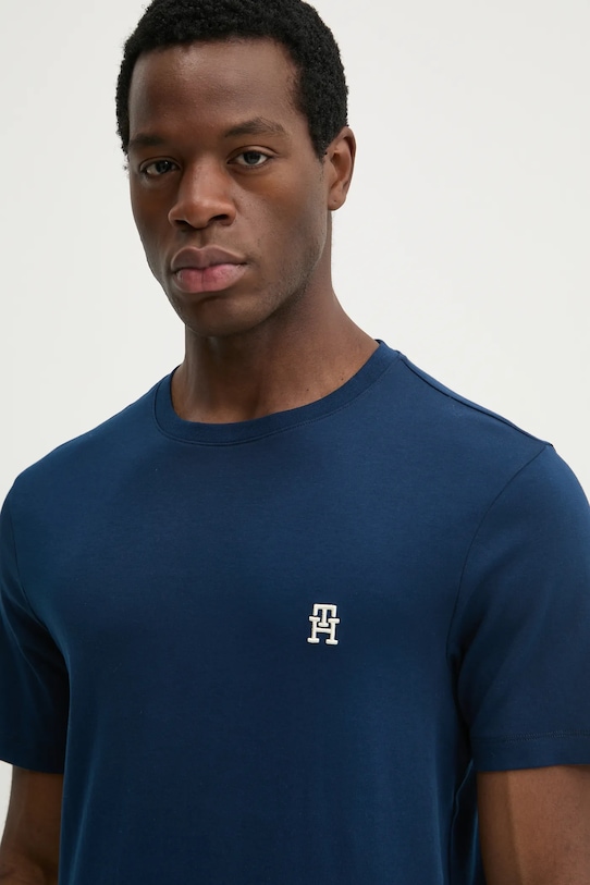 Bavlnené tričko Tommy Hilfiger tmavomodrá MW0MW37510