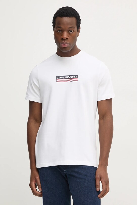Хлопковая футболка Tommy Hilfiger белый MW0MW38079