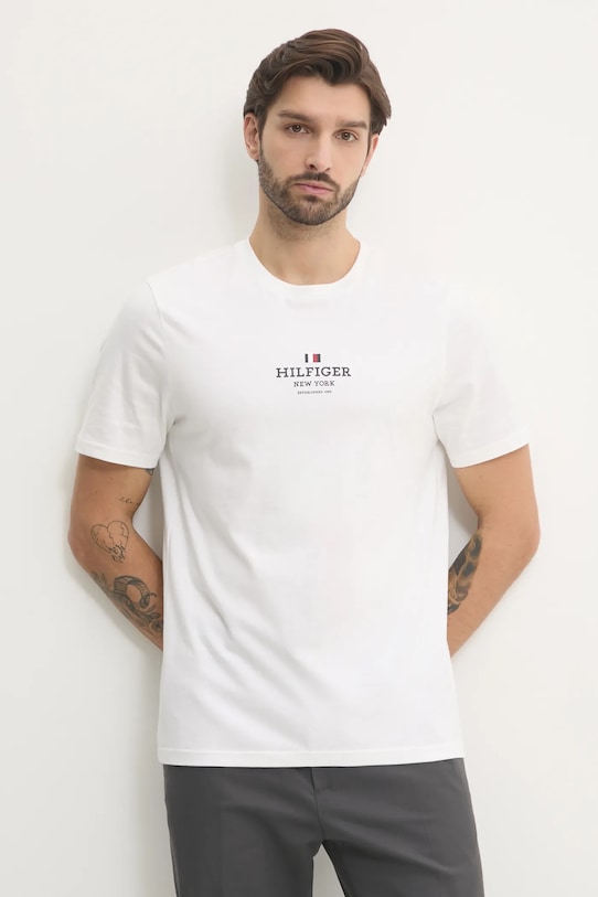 Футболка Tommy Hilfiger бавовна бежевий MW0MW38980