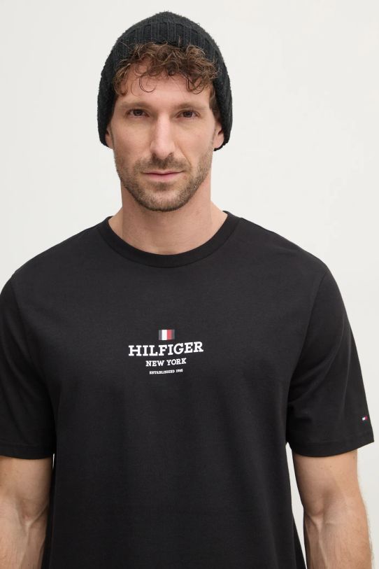 Tommy Hilfiger t-shirt pamut fekete MW0MW38980