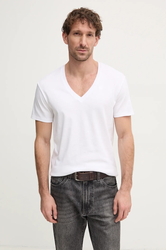 G-Star tricou din bumbac 2-pack uni alb D25500.124