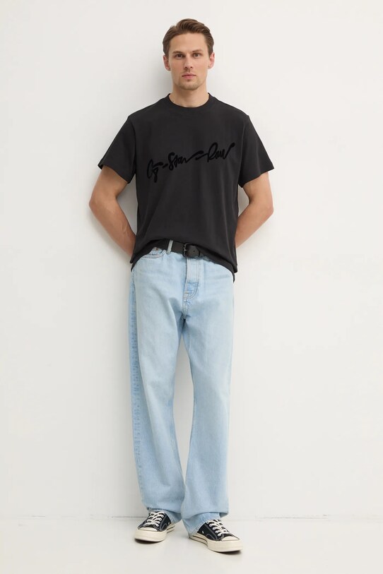 G-Star t-shirt bawełniany D25148.C336 czarny SS25