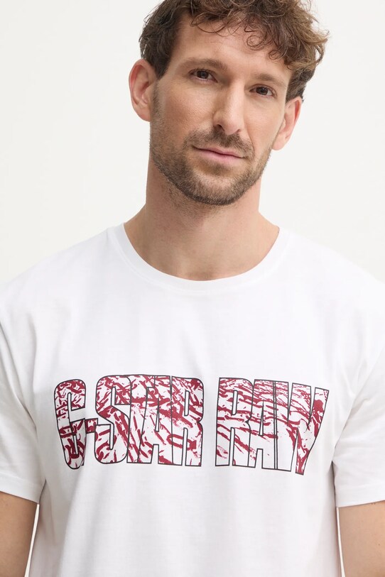 G-Star tricou print alb D25139.336