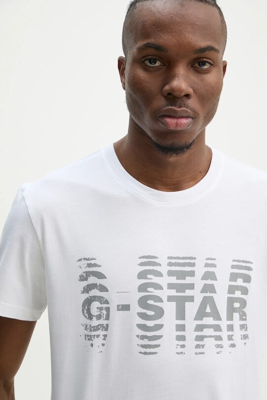G-Star tricou din bumbac print alb D25140.336