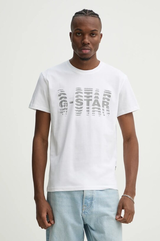 G-Star tricou din bumbac alb D25140.336