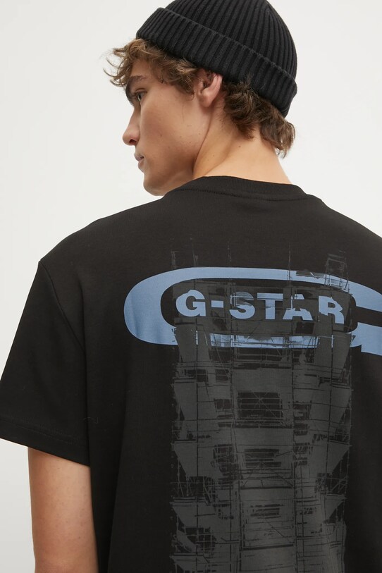 G-Star tricou din bumbac print negru D25141.C812