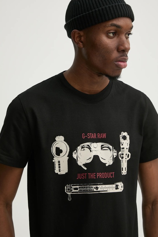 G-Star tricou din bumbac print negru D25143.C336