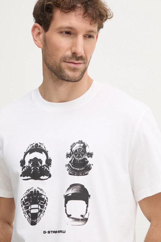 G-Star tricou din bumbac print bej D25160.336