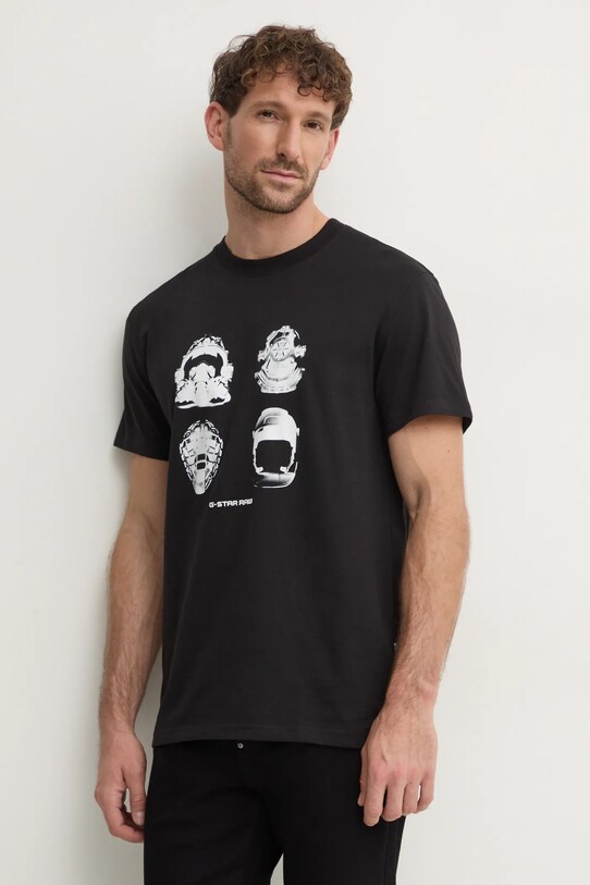 G-Star tricou din bumbac print negru D25160.336