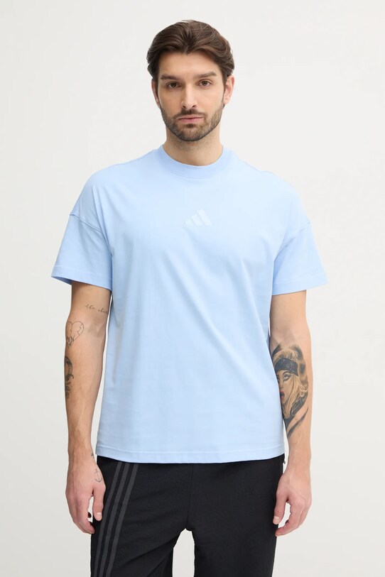 Бавовняна футболка adidas ALL SZN бавовна блакитний JI6404