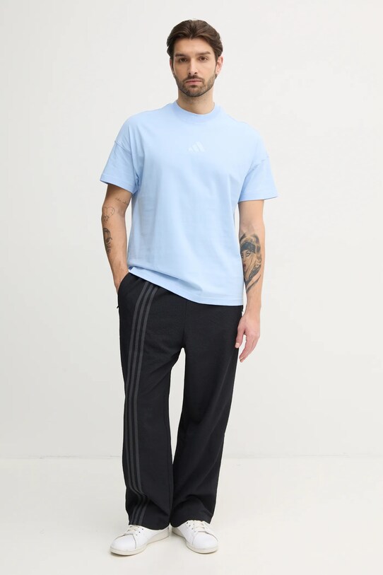 Бавовняна футболка adidas ALL SZN JI6404 блакитний SS25
