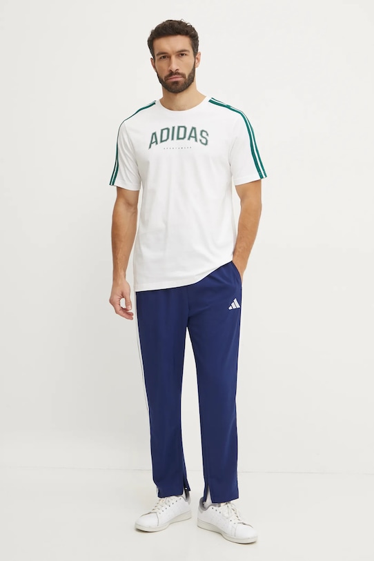Бавовняна футболка adidas M C COLLE Collegiate JJ3868 бежевий SS25
