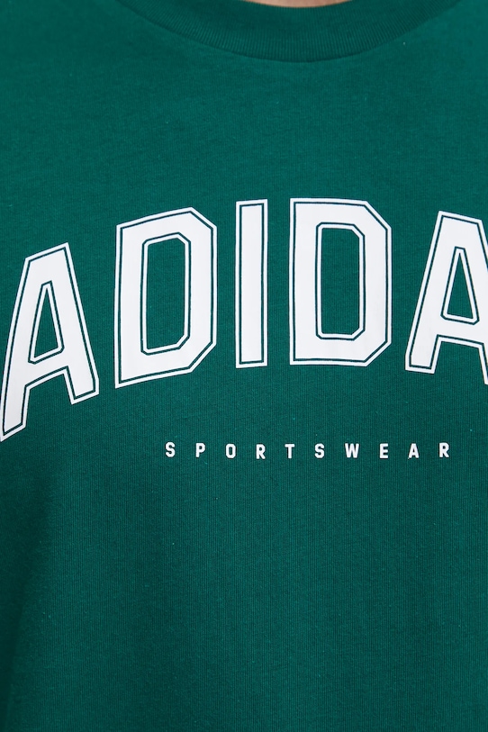 Хлопковая футболка adidas M C COLLE Collegiate JJ3869 зелёный