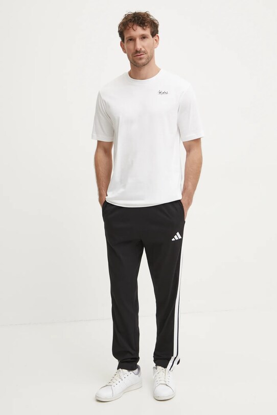 Бавовняна футболка adidas M L SL BOWL T JJ3962 білий SS25