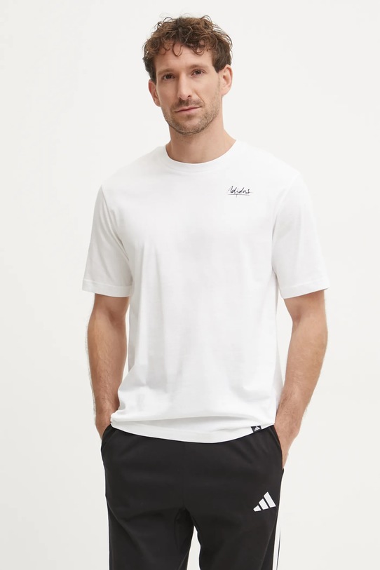 Одяг Бавовняна футболка adidas M L SL BOWL T JJ3962 білий