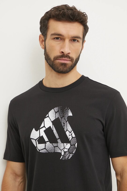 Хлопковая футболка adidas M C HOT Q1 TEE чёрный JI6787