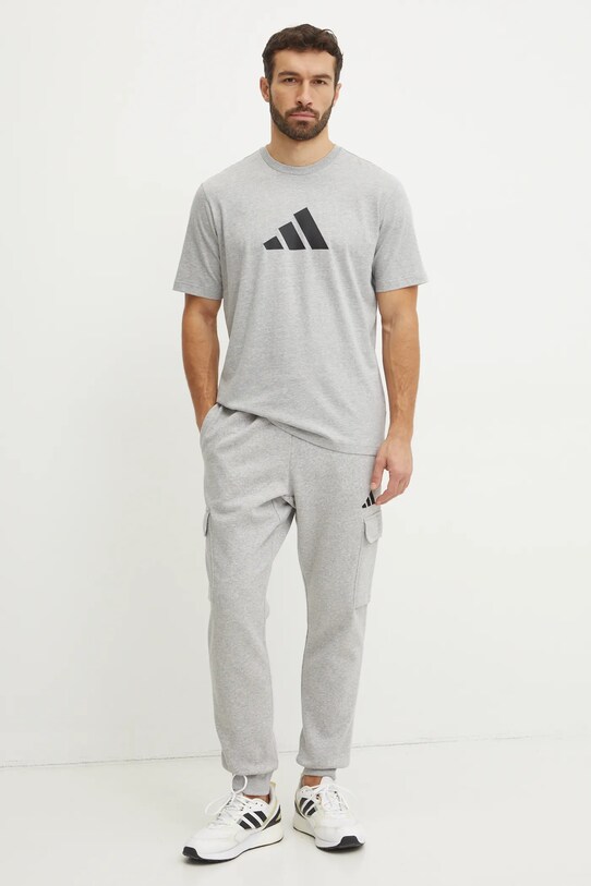 Хлопковая футболка adidas Future Icons JD4914 серый SS25