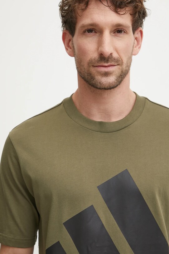 Βαμβακερό μπλουζάκι adidas Essentials πράσινο JE8931