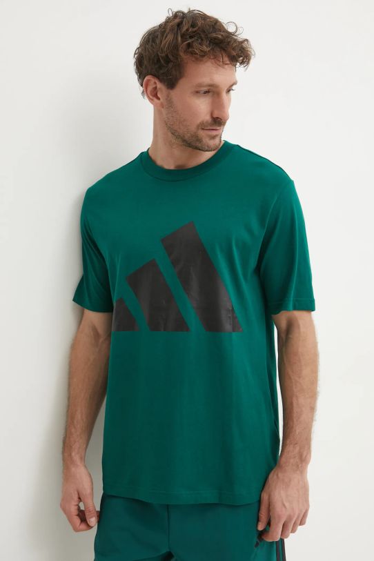 adidas tricou din bumbac Essentials print verde JE8932