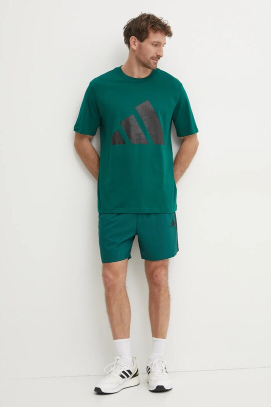 Бавовняна футболка adidas Essentials JE8932 зелений SS25