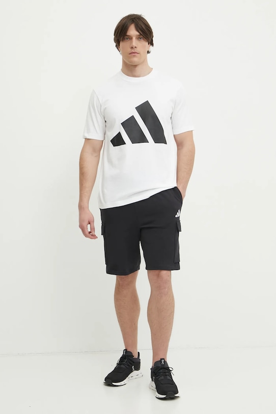 adidas tricou din bumbac Essentials JE8943 alb SS25