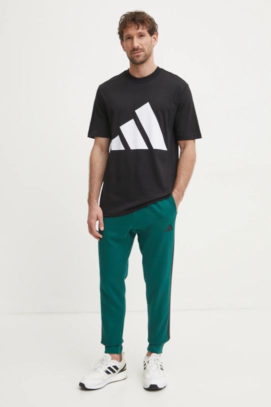 Βαμβακερό μπλουζάκι adidas Essentials JE8945 μαύρο SS25