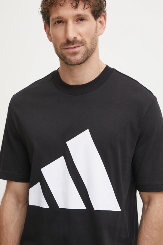 Хлопковая футболка adidas Essentials чёрный JE8945