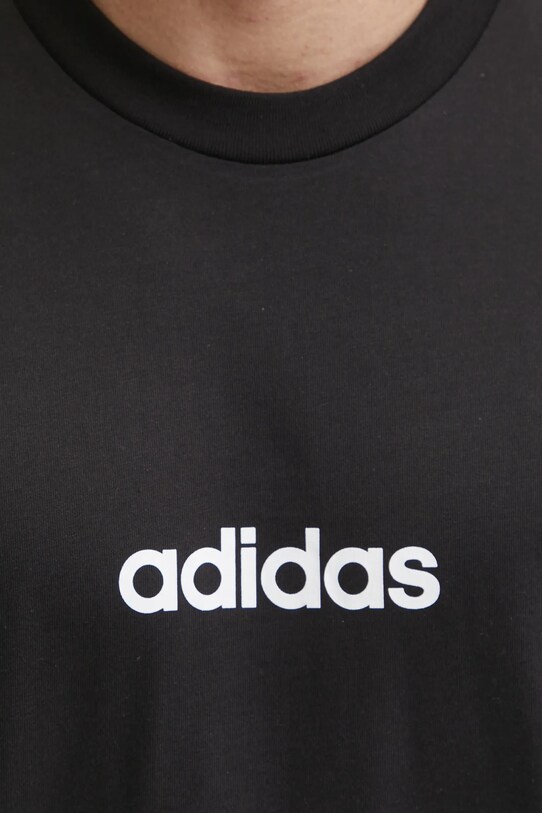 adidas pamut póló Essentials Linear JE8993 fekete