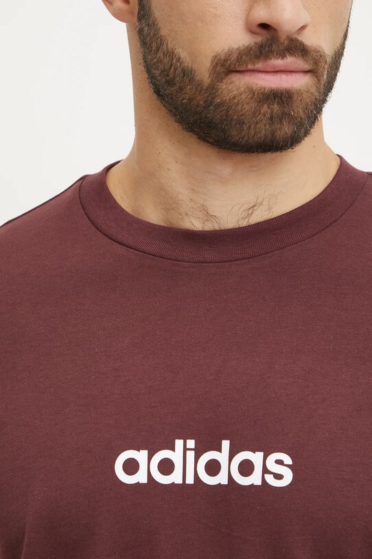 adidas t-shirt bawełniany Essentials Linear JE8998 czerwony