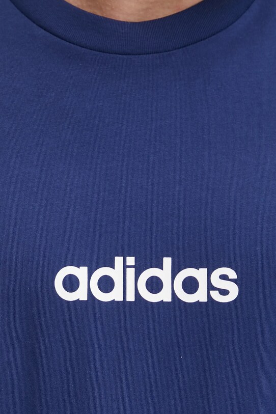 Βαμβακερό μπλουζάκι adidas Essentials Linear JE8999 σκούρο μπλε