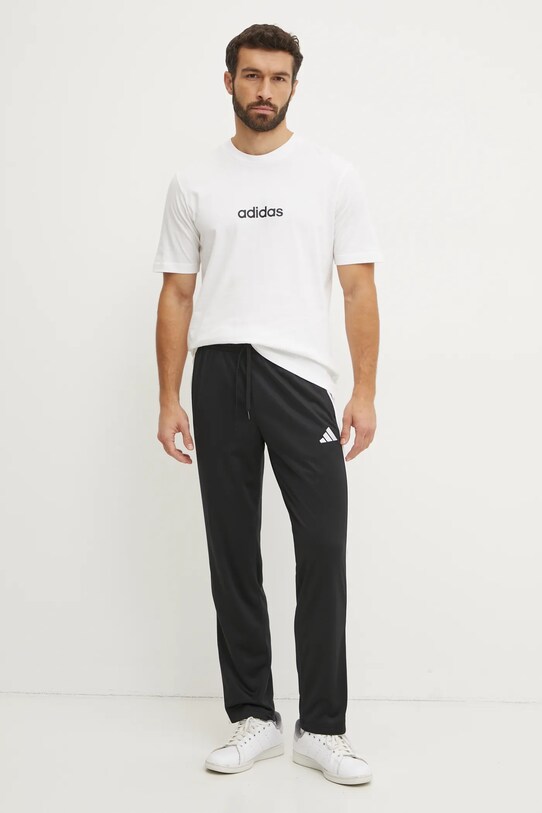 Бавовняна футболка adidas Essentials Linear JE9000 бежевий SS25