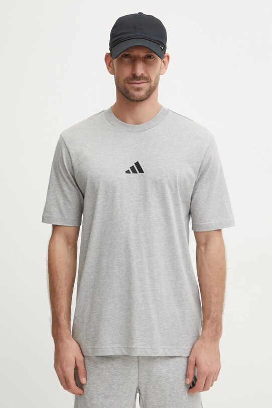 adidas tricou din bumbac Essential melanj gri JF1091