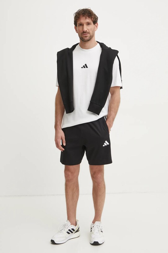 adidas tricou din bumbac Essential JF1092 bej SS25