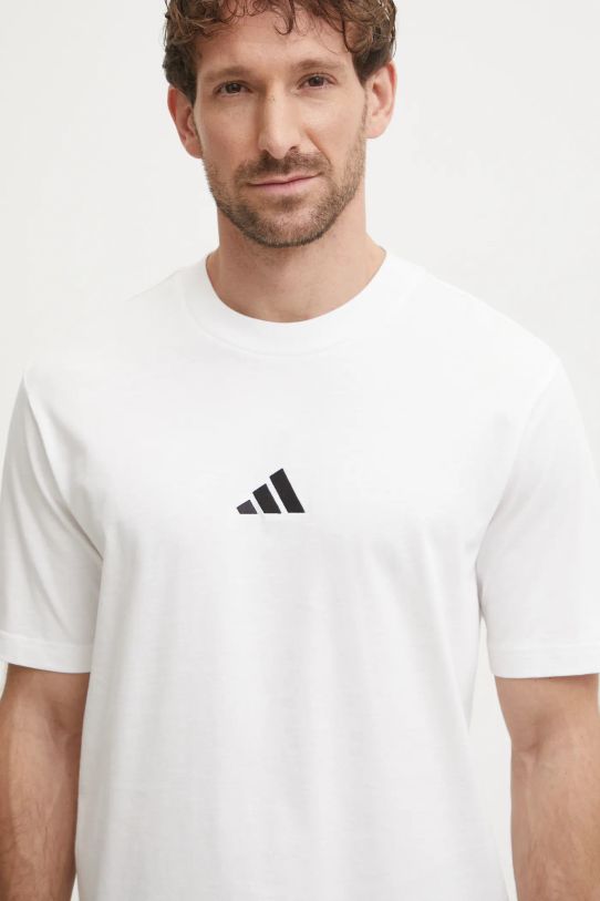 Βαμβακερό μπλουζάκι adidas Essential μπεζ JF1092