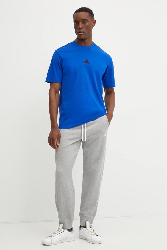 Хлопковая футболка adidas Essential JF1094 голубой SS25